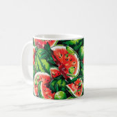 Mug Pastèques, citron vert, feuilles de pastèque, peti (Devant gauche)
