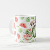 Mug Pastèques rouges vertes blanches Chien (Devant gauche)