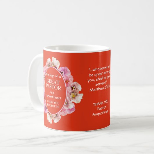 Mug Pasteur de Merci Floral Orange (Devant gauche)
