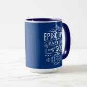 Mug Pasteur épiscopal, inspiré de Dieu et du café (Devant droit)