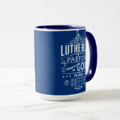 Mug Pasteur luthérien inspiré par Dieu et le café (Devant droit)