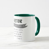 Mug Pasteur Merci avec la Bible Verse (Devant droit)