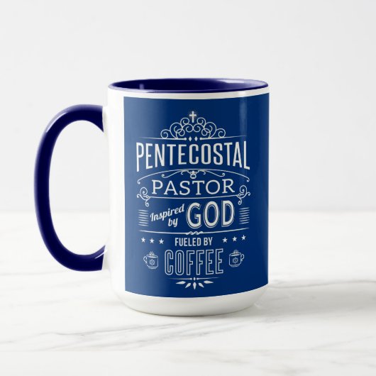 Mug Pasteur pentecôtiste, inspiré de Dieu et du Café (Gauche)