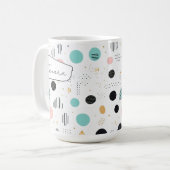 Mug Pat Abstrait géométrique rétro n° 1 rose Turquoise (Devant gauche)