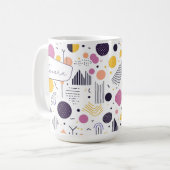 Mug Pat Abstrait géométrique rétro n° 8 Magenta ID1067 (Devant gauche)