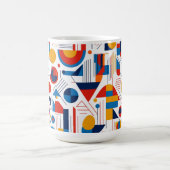 Mug Pat Abstrait rétro géométrique n° 11 Navy Gold ID1 (Centre)