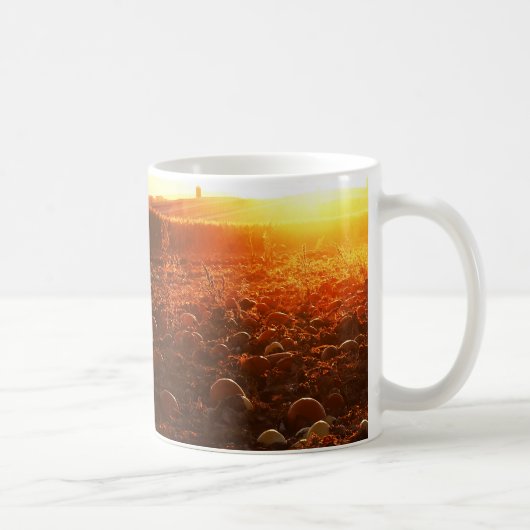 Mug Patch de citrouilles Coucher de soleil jaune (Droite)