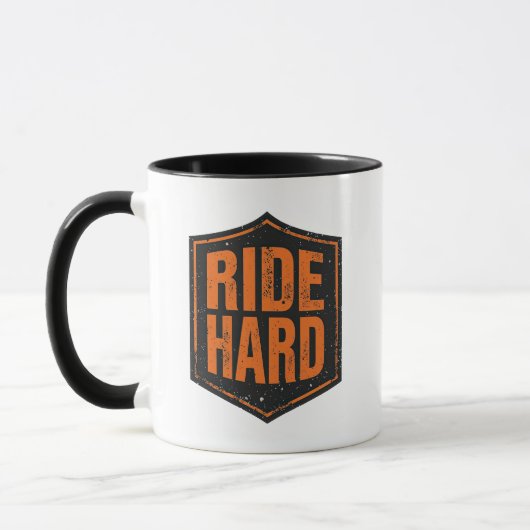 Mug Patch "Ride Hard" Orange en détresse (Gauche)