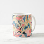 Mug patchwork Abstrait : crème fleurie géométrique. (Devant droit)