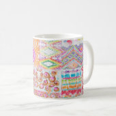 Mug patchwork Abstrait, motif de teinture à l'aquarell (Devant droit)
