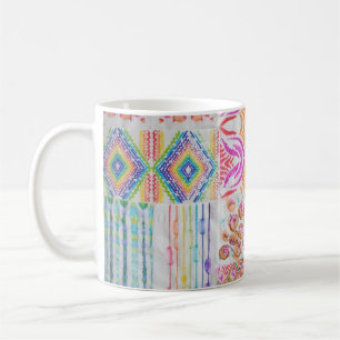 Mug patchwork Abstrait, motif de teinture à l'aquarell