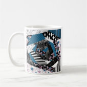 Mug Patchwork bleu, populaire, patchwork, folklorique, (Gauche)