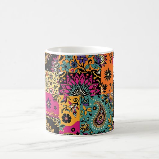 Mug Patchwork bohème Mandala et Motif Paisley (Centre)