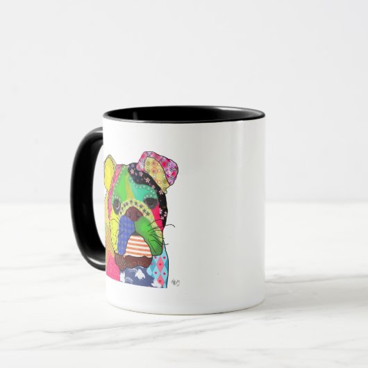 Mug Patchwork Bulldog (Devant gauche)