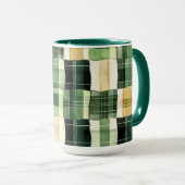 Mug Patchwork carreau émeraude (Devant droit)