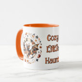 Mug Patchwork Chat d'Halloween aux couleurs d'automne (Devant gauche)