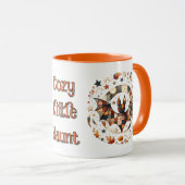 Mug Patchwork Chat d'Halloween aux couleurs d'automne (Devant droit)