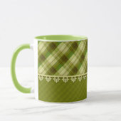 Mug Patchwork couleur olive, carreaux olive, vert (Gauche)
