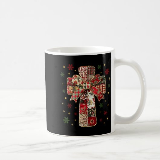 Mug Patchwork Cross Christian Christmas Coquette Bow (Droite)