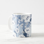 Mug patchwork de denim transparent sur fleur (Devant gauche)