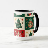 Mug Patchwork de Noël Classique Festif (Devant droit)