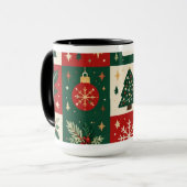 Mug Patchwork de Noël Classique Festif (Devant gauche)