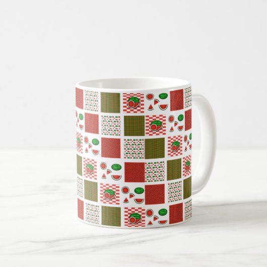 Mug Patchwork de pastèque (Devant droit)