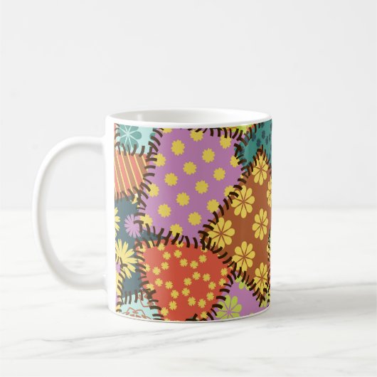 Mug Patchwork Eclectique : Mélange Motif Diverse (Gauche)