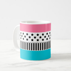 Mug Patchwork fait de bandes de tissu multicolores i