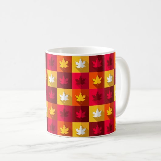 Mug Patchwork Feuilles d'érable d'automne (Devant droit)