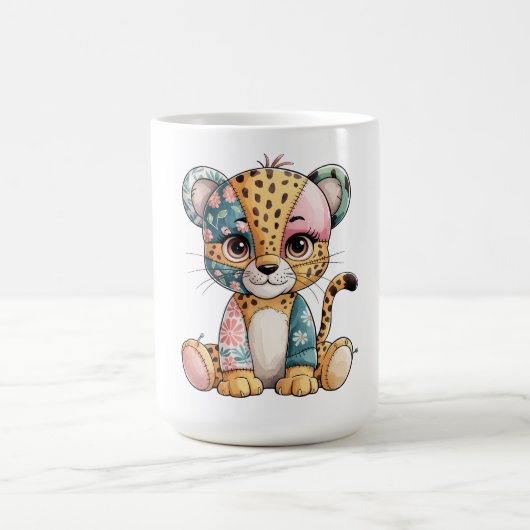 Mug Patchwork floral adorable Bébé mignon Cheetah Nurs (Centre)