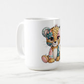 Mug Patchwork floral adorable Bébé mignon Cheetah Nurs (Devant gauche)