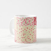 Mug Patchwork Floral : Ornements dessinés à la main. (Devant gauche)