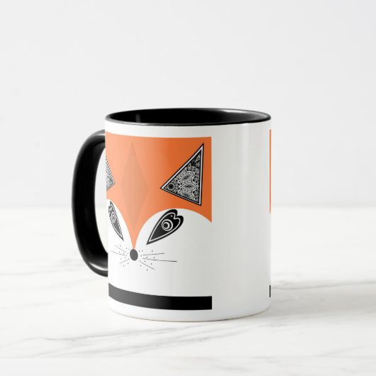 Mug Patchwork Fox, applique Fox, Fox, enfants (Devant gauche)