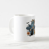 Mug Patchwork Halloween Ghost noir Chat Essential T-Sh (Devant gauche)