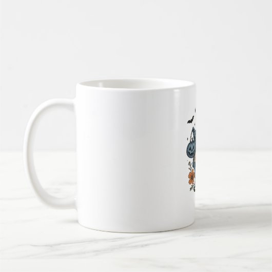 Mug Patchwork Halloween Ghost noir Chat Essential T-Sh (Gauche)