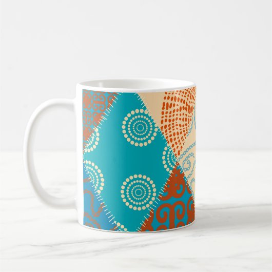 Mug Patchwork indien design vintage sans soudure. (Gauche)