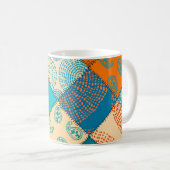 Mug patchwork indien : motif sans soudure vintage. (Devant droit)