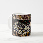 Mug Patchwork Leopard : Ethnic Lining Design. (Devant gauche)
