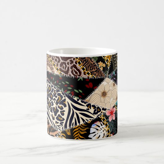 Mug Patchwork Leopard : Ethnic Lining Design. (Centre)