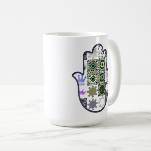 Mug Patchwork main Khamsa 1 (Devant droit)