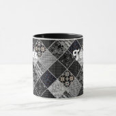 Mug Patchwork monochrom noir gris blanc patchwork qui (Centre)