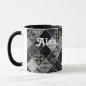 Mug Patchwork monochrom noir gris blanc patchwork qui (Gauche)