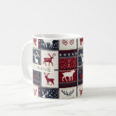 Mug Patchwork nordique de Noël | Rennes (Devant gauche)