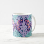 Mug Patchwork Papillon pourpre et Aqual (Devant droit)