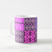 Mug Patchwork persan pourpre (tasse personnalisée) (Devant gauche)