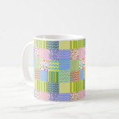 Mug Patchwork Quilt Chevron Stripes Fleurs Pois (Devant gauche)