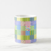 Mug Patchwork Quilt Chevron Stripes Fleurs Pois (Centre)