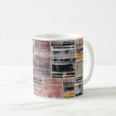 Mug Patchwork Quilt Collage Impression transparente. (Devant droit)