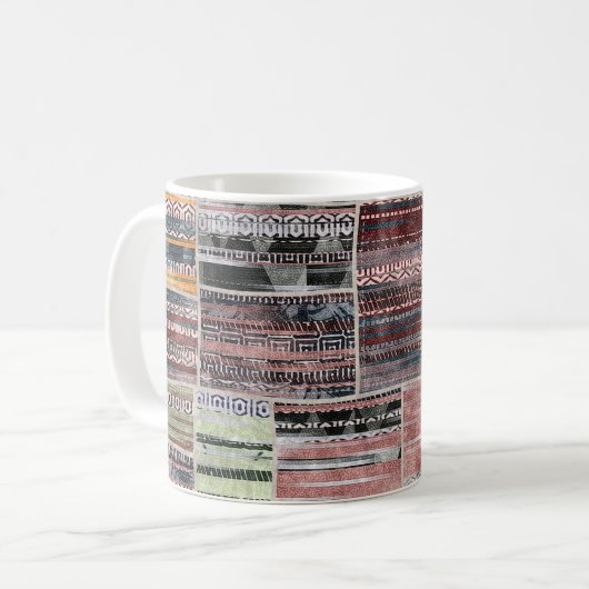 Mug Patchwork Quilt Collage Impression transparente. (Devant gauche)